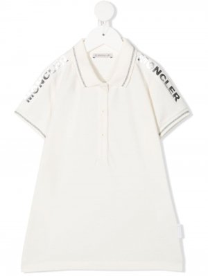 Рубашка поло с логотипом Moncler Enfant. Цвет: белый