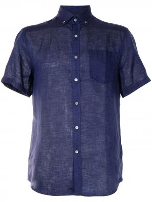 Рубашка с короткими рукавами и карманом Kent & Curwen. Цвет: синий