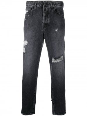 Зауженные джинсы с эффектом потертости Marcelo Burlon County of Milan. Цвет: черный