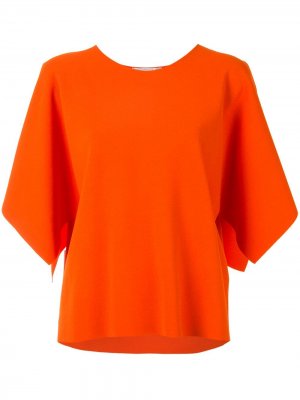 Блузка с короткими рукавами и драпировкой Stella McCartney. Цвет: оранжевый