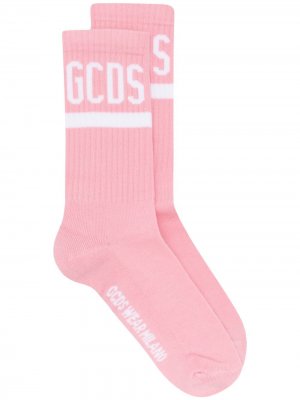 Носки в рубчик с логотипом Gcds. Цвет: розовый