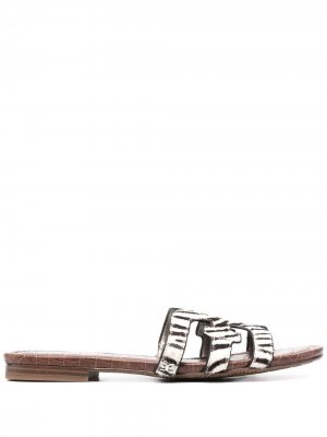 Сандалии с зебровым принтом Sam Edelman. Цвет: белый