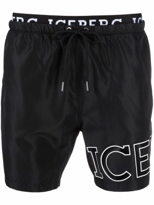 Плавки-шорты с логотипом Iceberg. Цвет: черный