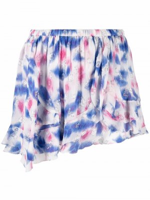 Printed silk mini skirt Isabel Marant. Цвет: белый