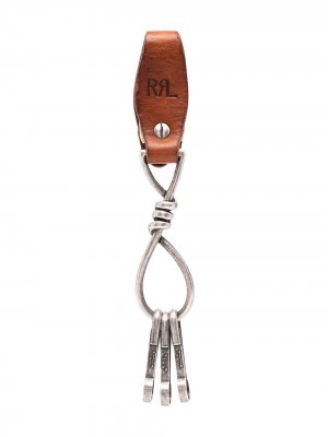 Брелок с тисненым логотипом Ralph Lauren RRL. Цвет: коричневый