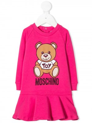 Платье-свитер Teddy Bear Moschino Kids. Цвет: розовый