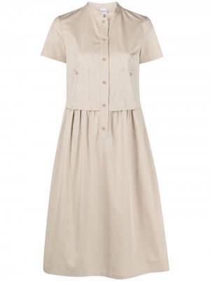 Платье-рубашка с короткими рукавами Aspesi. Цвет: нейтральные цвета