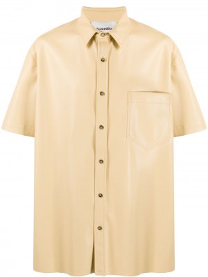 Рубашка Adam из искусственной кожи Nanushka. Цвет: желтый