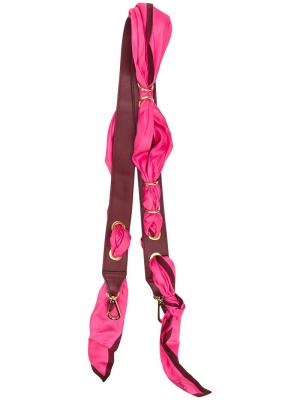 Плечевой ремень с декором из шарфа Chloé. Цвет: розовый