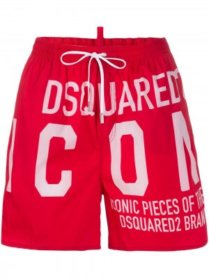 Плавки-шорты Icon Dsquared2. Цвет: красный