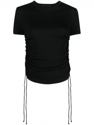 Укороченная футболка со шнуровкой Helmut Lang. Цвет: черный