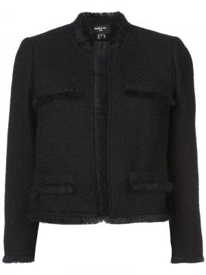 Укороченный пиджак с бахромой Paule Ka. Цвет: черный