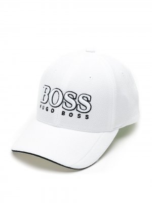 Бейсболка с вышитым логотипом BOSS. Цвет: белый