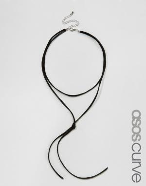 Ожерелье-чокер ASOS CURVE. Цвет: черный