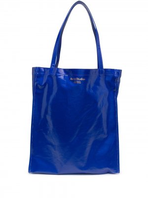 Большая сумка-шопер с логотипом Acne Studios. Цвет: синий