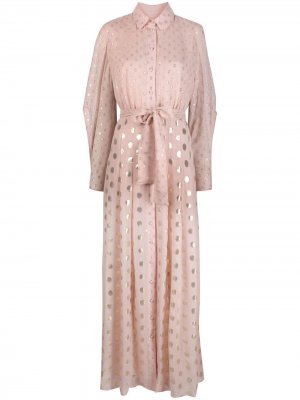 Жаккардовое платье-рубашка Pinko. Цвет: розовый
