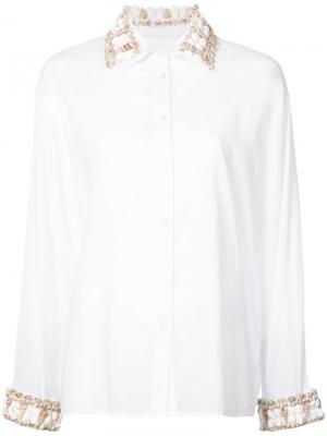 Рубашка на пуговицах с отделкой Rosie Assoulin. Цвет: белый