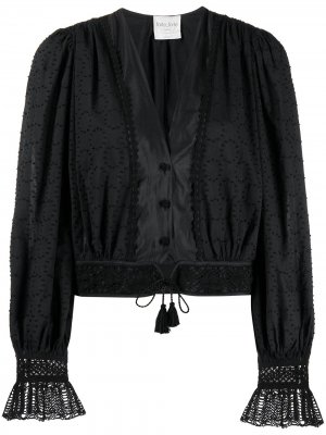Блузка с вышивкой Forte. Цвет: черный