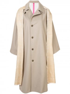 Ys пальто с декоративной шалью Y's. Цвет: нейтральные цвета