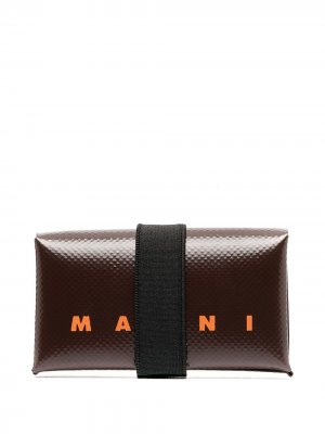 Бумажник с логотипом Marni. Цвет: коричневый