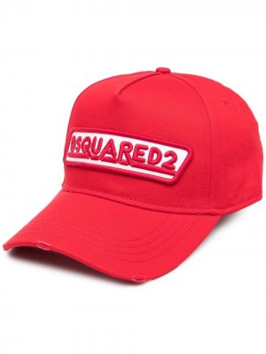 Шестипанельная кепка с вышивкой Dsquared2. Цвет: красный