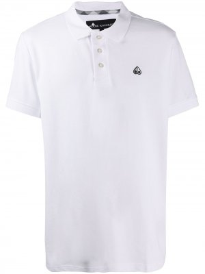 Рубашка поло с вышитым логотипом и короткими рукавами Moose Knuckles. Цвет: белый