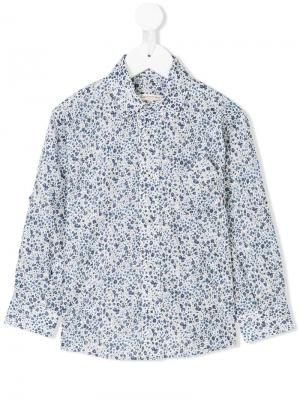 Рубашка с цветочным принтом Cashmirino. Цвет: синий