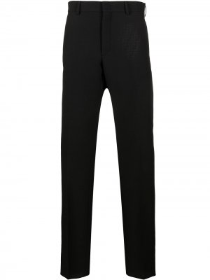 Строгие брюки с жаккардовым логотипом FF Fendi. Цвет: черный