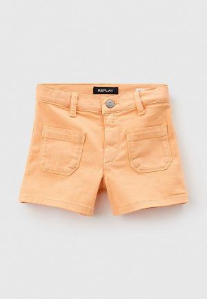 Шорты джинсовые Replay. Цвет: оранжевый