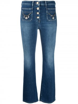 Укороченные джинсы средней посадки Elisabetta Franchi. Цвет: синий