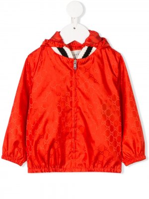Куртка на молнии с узором GG Gucci Kids. Цвет: оранжевый