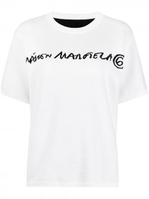 Двухсторонняя толстовка с короткими рукавами MM6 Maison Margiela. Цвет: белый