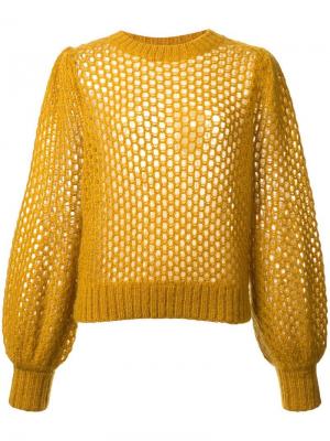 Сетчатый свитер Zimmermann. Цвет: желтый