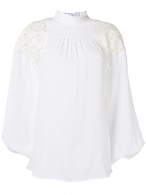Блузка оверсайз с кружевными вставками Nº21. Цвет: белый