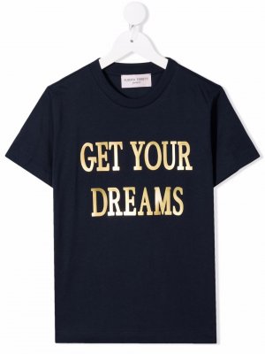 Футболка Get Your Dreams Alberta Ferretti Kids. Цвет: синий