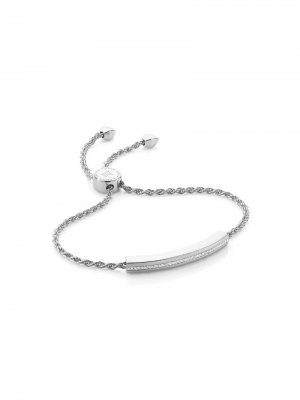 Linear Diamond Chain bracelet Monica Vinader. Цвет: серебристый