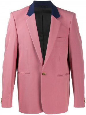 Пиджак с контрастными лацканами PAUL SMITH. Цвет: розовый