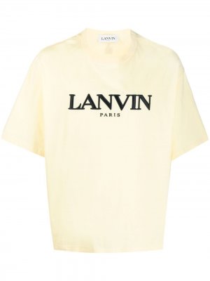 Футболка с вышитым логотипом LANVIN. Цвет: желтый