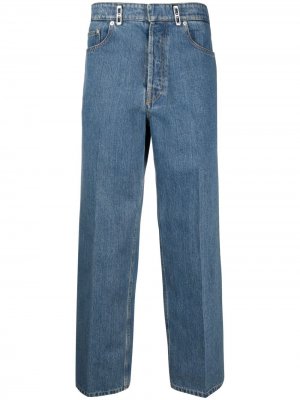 Прямые джинсы с нашивкой-логотипом LANVIN. Цвет: синий