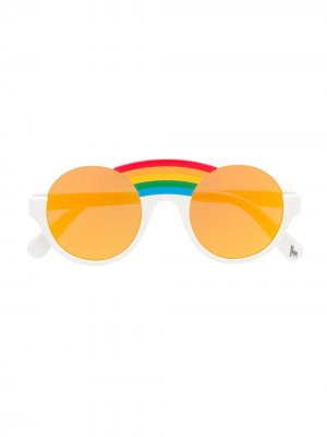 Солнцезащитные очки в круглой оправе Stella McCartney Kids. Цвет: белый