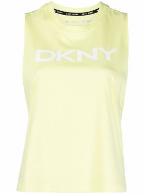 Топ без рукавов с логотипом DKNY. Цвет: зеленый