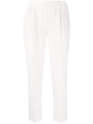 Зауженные брюки с эластичным поясом Brunello Cucinelli. Цвет: белый