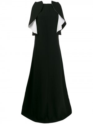 Вечернее платье с контрастными оборками Givenchy. Цвет: черный