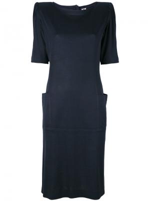 Платье с подложенными плечами Emanuel Ungaro Pre-Owned. Цвет: синий