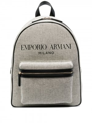 Рюкзак с логотипом Emporio Armani. Цвет: нейтральные цвета