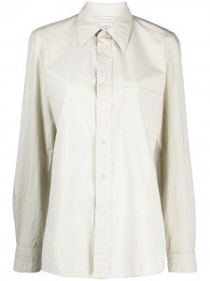 Рубашка с нагрудным карманом Lemaire. Цвет: серый