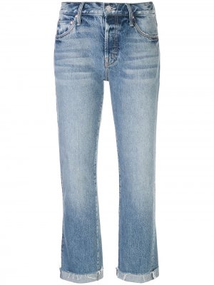 Укороченные джинсы средней посадки MOTHER. Цвет: синий