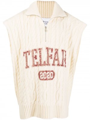 Пуловер с логотипом Telfar. Цвет: нейтральные цвета