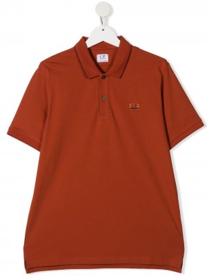 Рубашка поло с нашивкой-логотипом C.P. Company Kids. Цвет: оранжевый