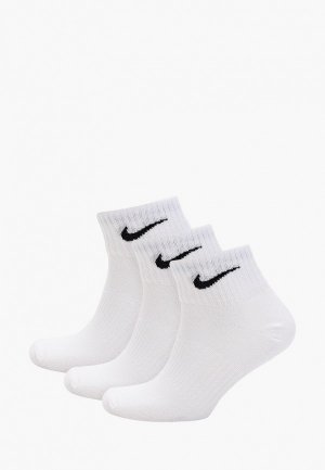 Носки 3 пары Nike. Цвет: белый